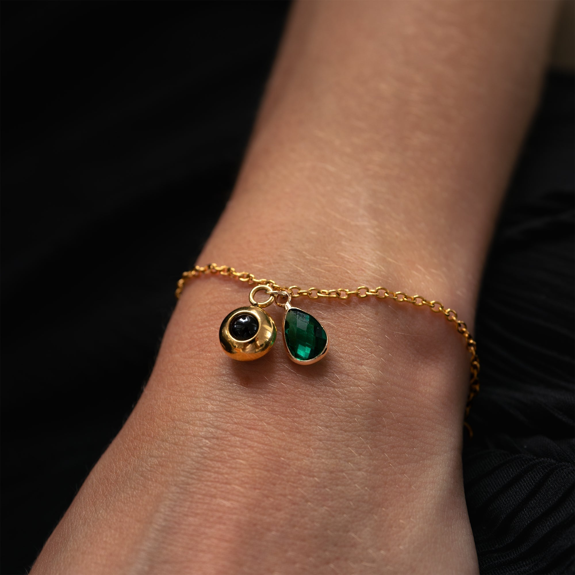 Bracelet photo personnalisé avec votre photo - Pierre de naissance