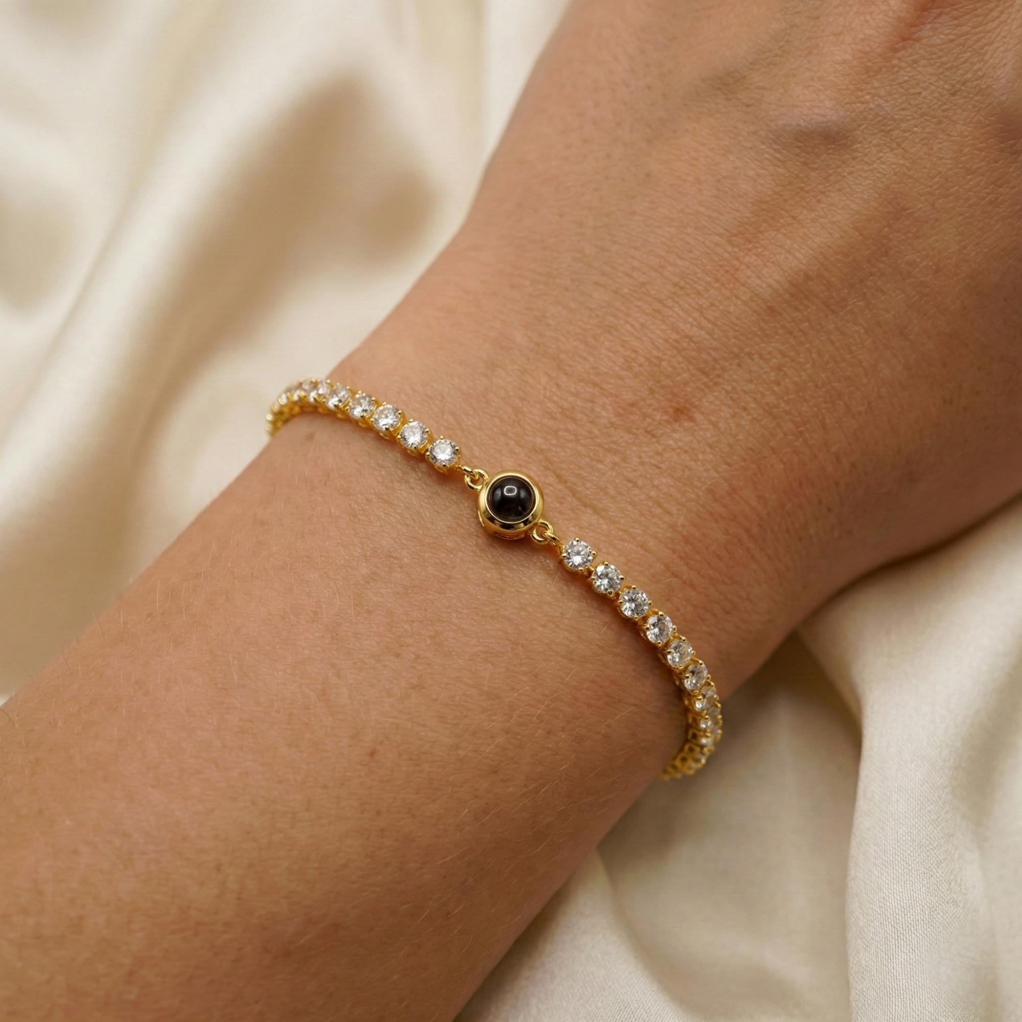 Bracelet photo personnalisé avec votre photo - Tennis Zirconia