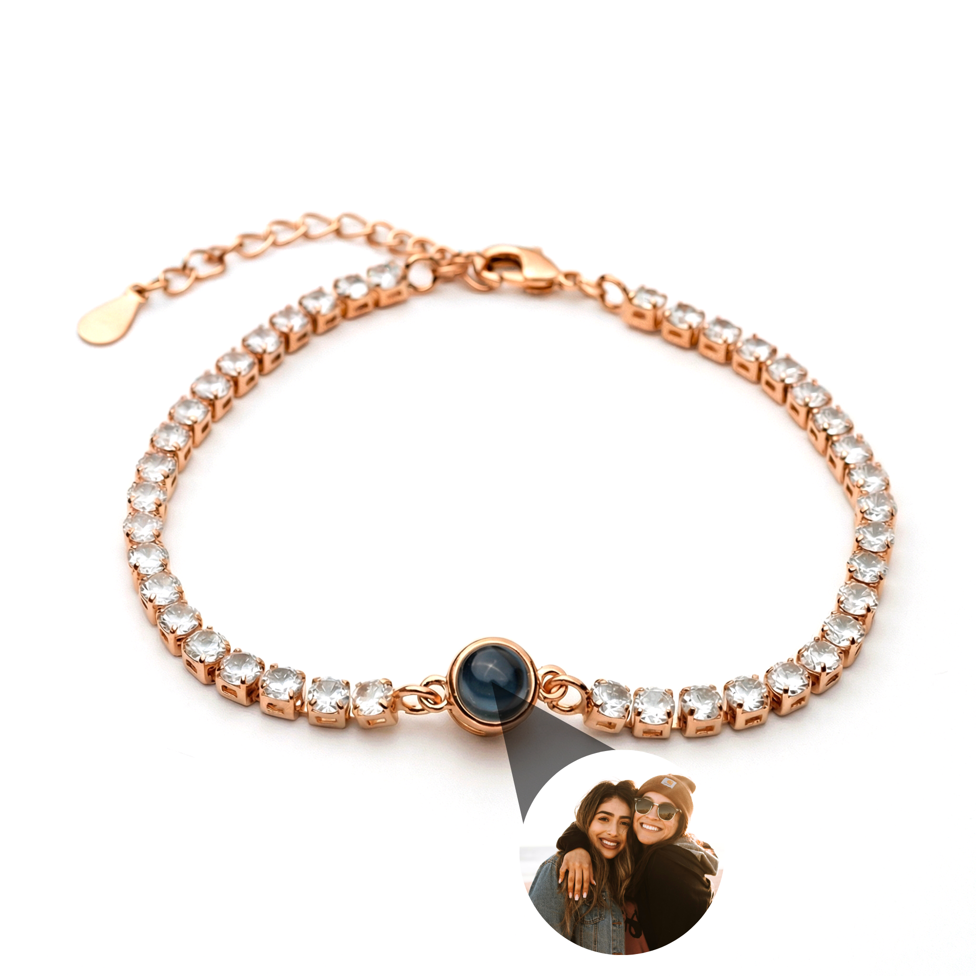 Bracelet photo personnalisé avec votre photo - Tennis Zirconia