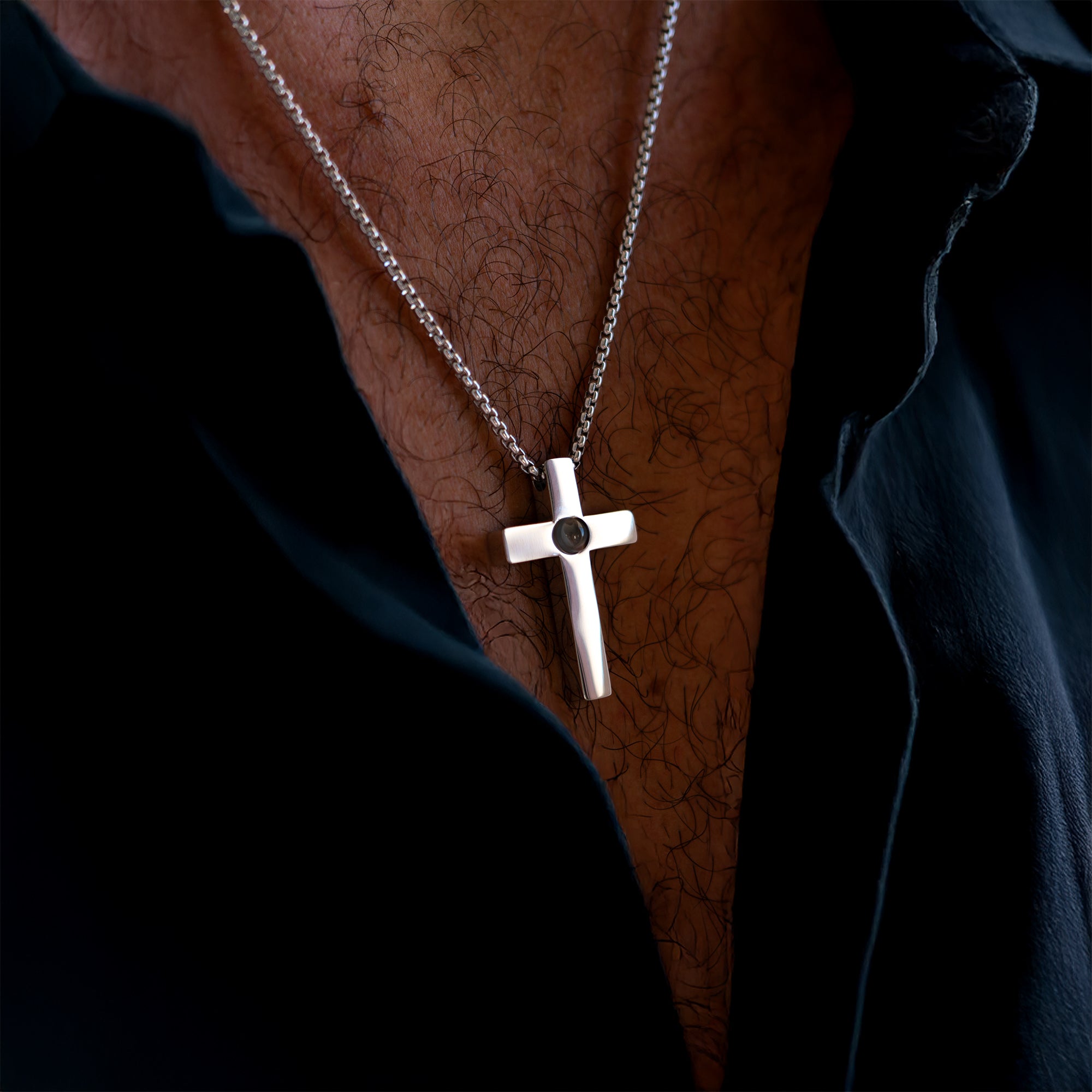 Collier photo personnalisé avec votre propre photo - Croix
