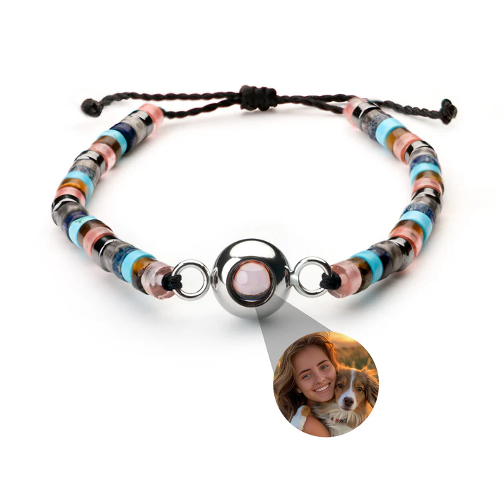 Bracelet photo personnalisé avec votre photo - Perle Heishi