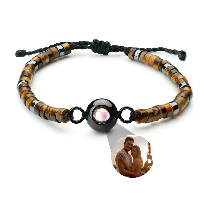 Bracelet photo personnalisé avec votre photo - Perle Heishi