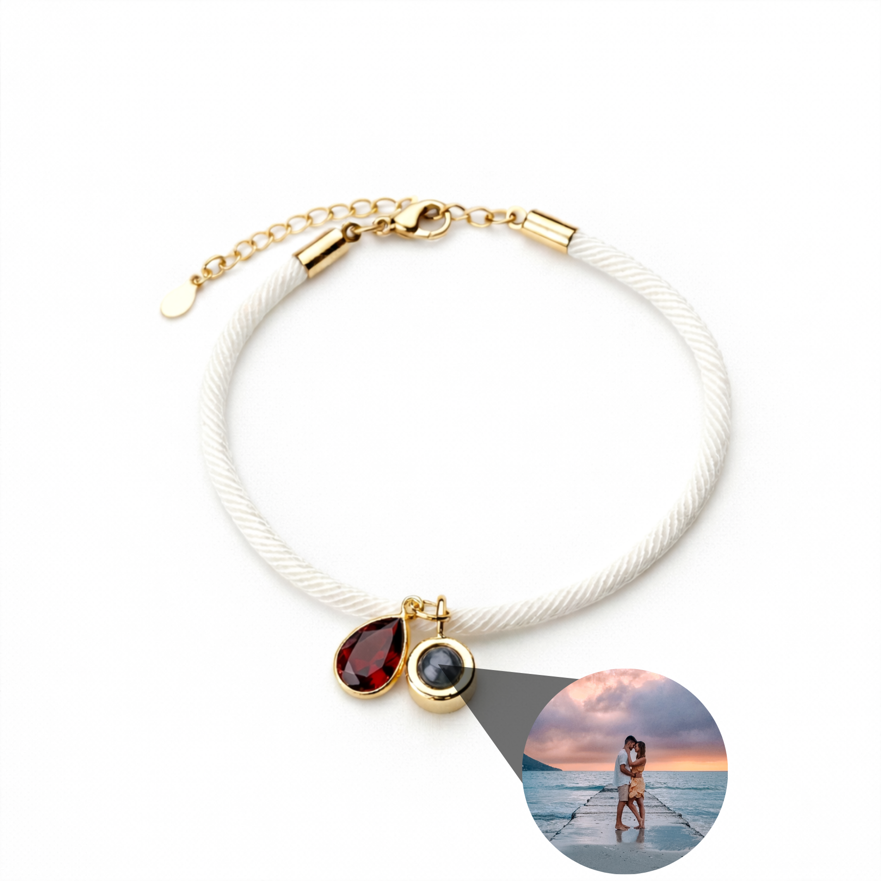 Bracelet photo personnalisé avec votre photo - Essence Pierre de naissance