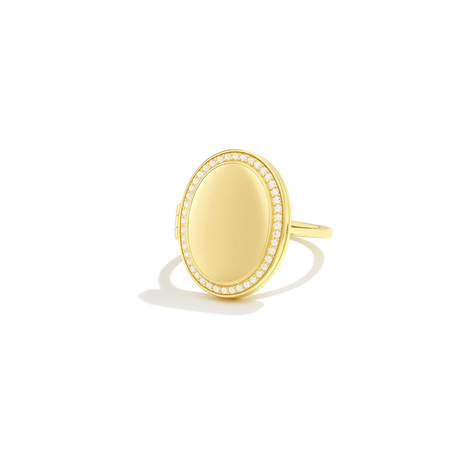 Bague médaillon ovale avec photo