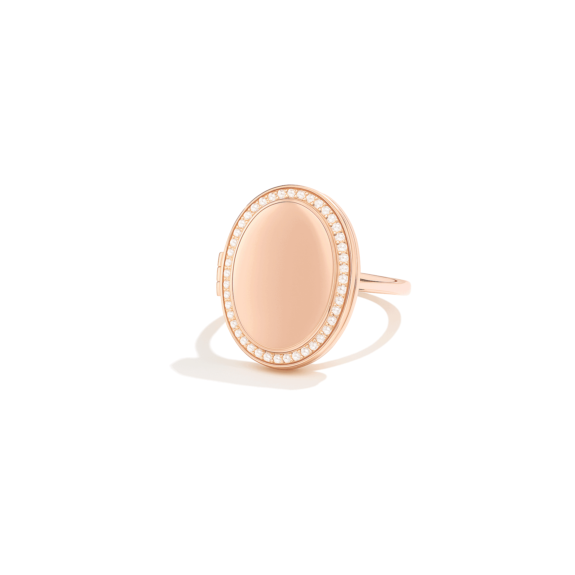 Bague médaillon ovale avec photo