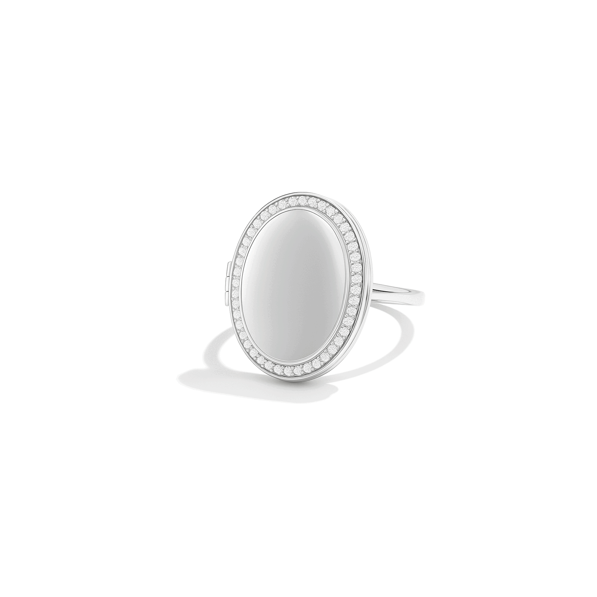 Bague médaillon ovale avec photo