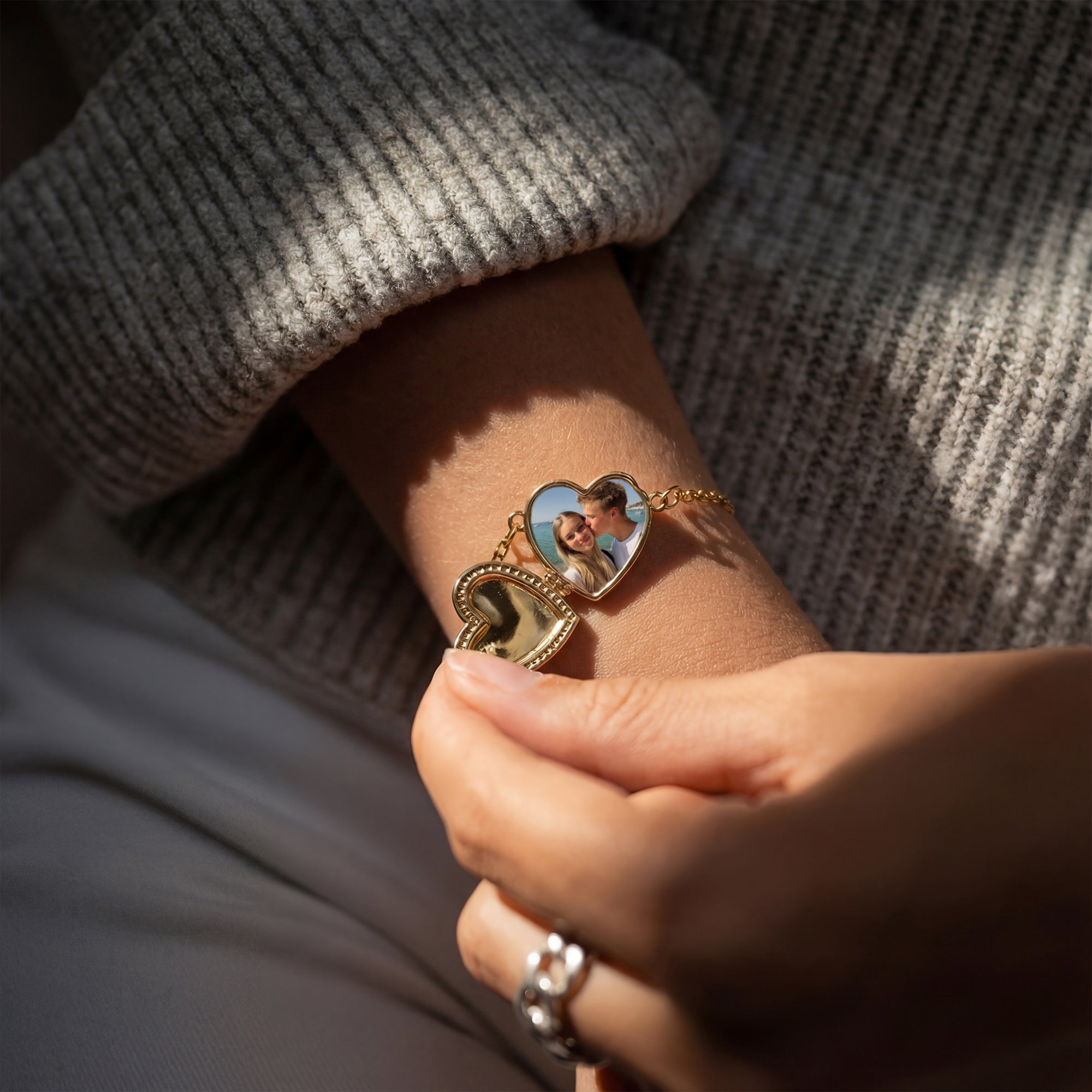 Bracelet médaillon photo - Cœur