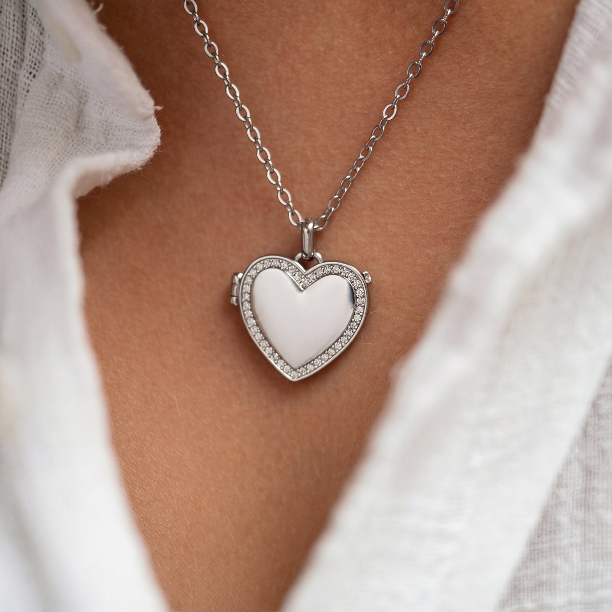 Collier médaillon photo - Cœur