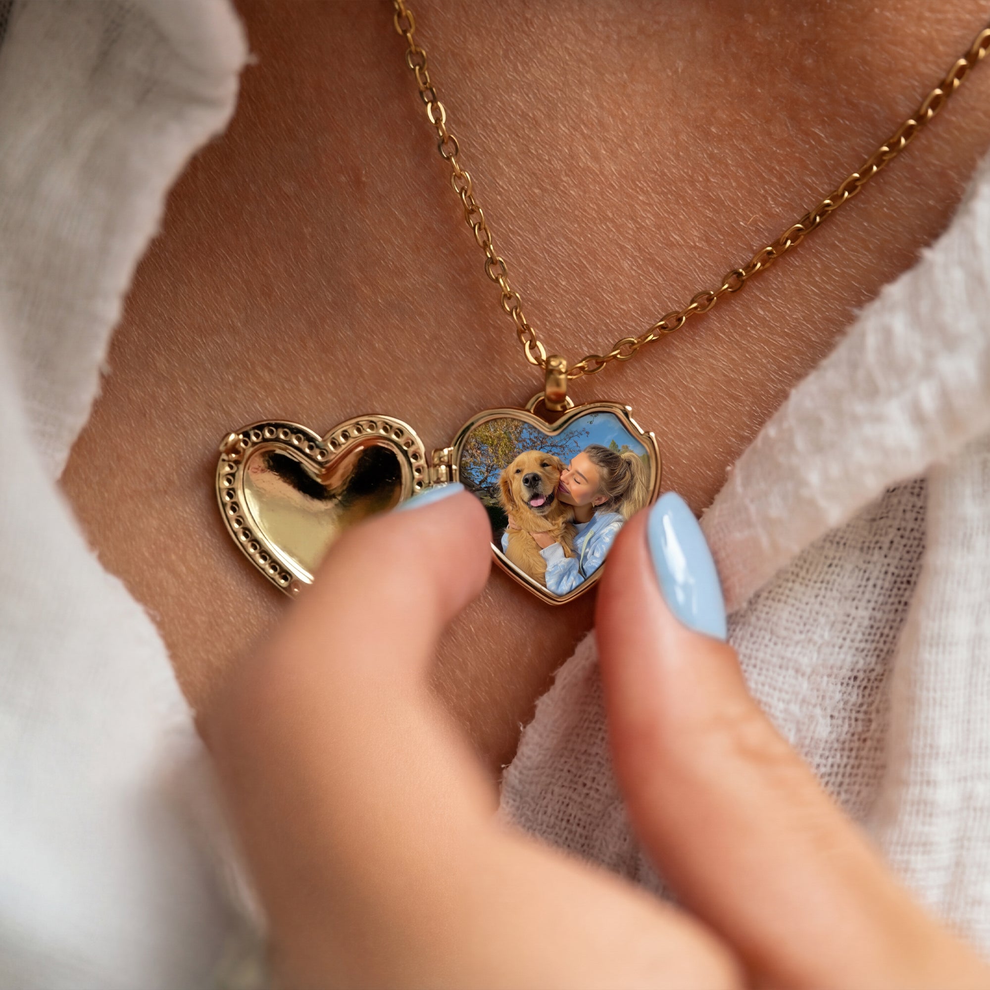 Collier médaillon photo - Cœur