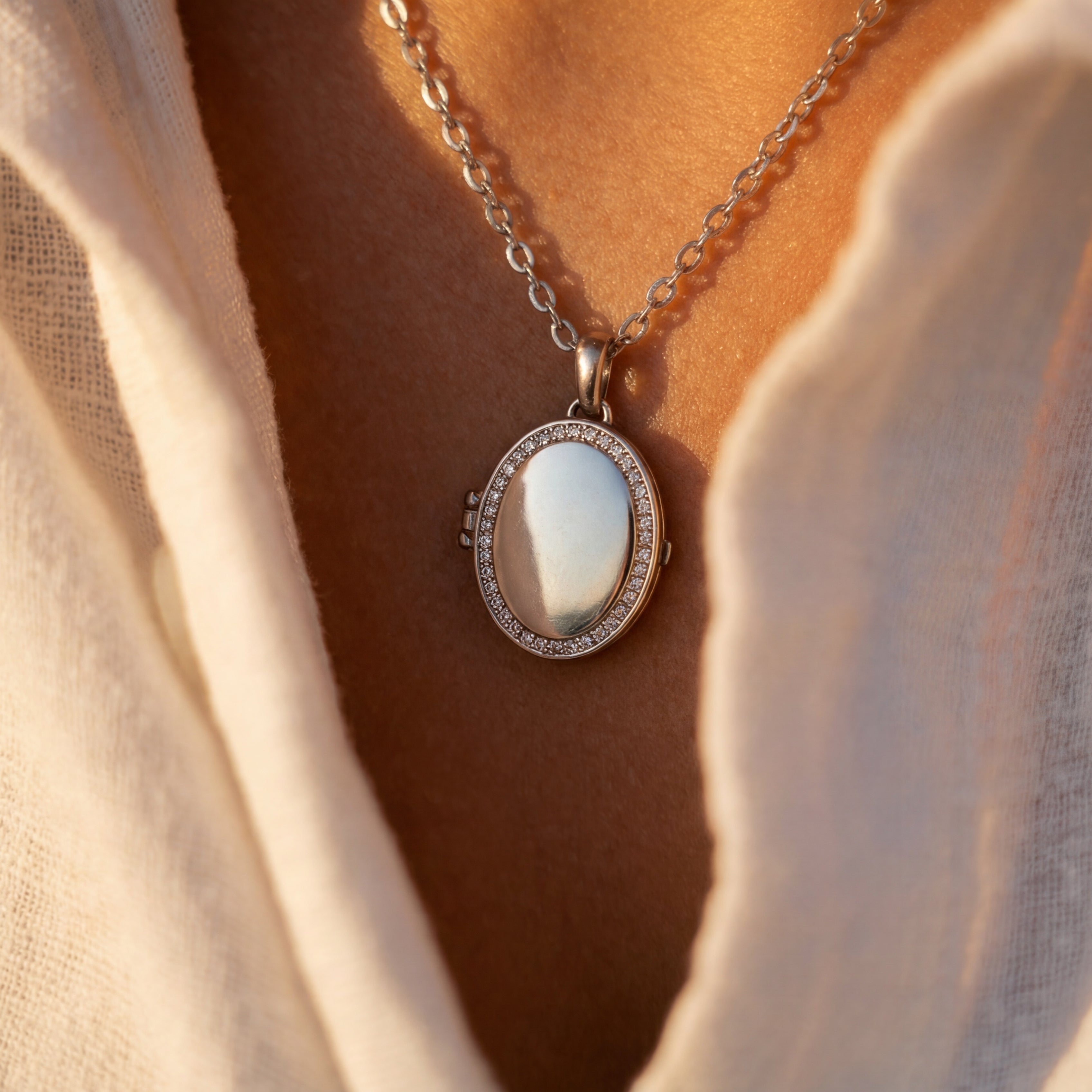 Collier médaillon photo - Ovale