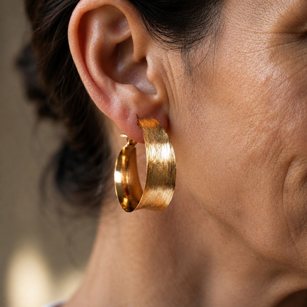 Boucles d'oreilles créoles dorées vintage