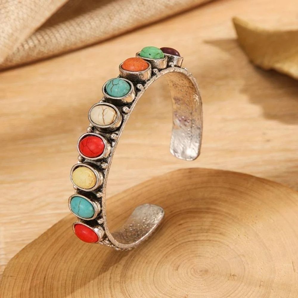 Bracelet Vintage Pierres Colorées