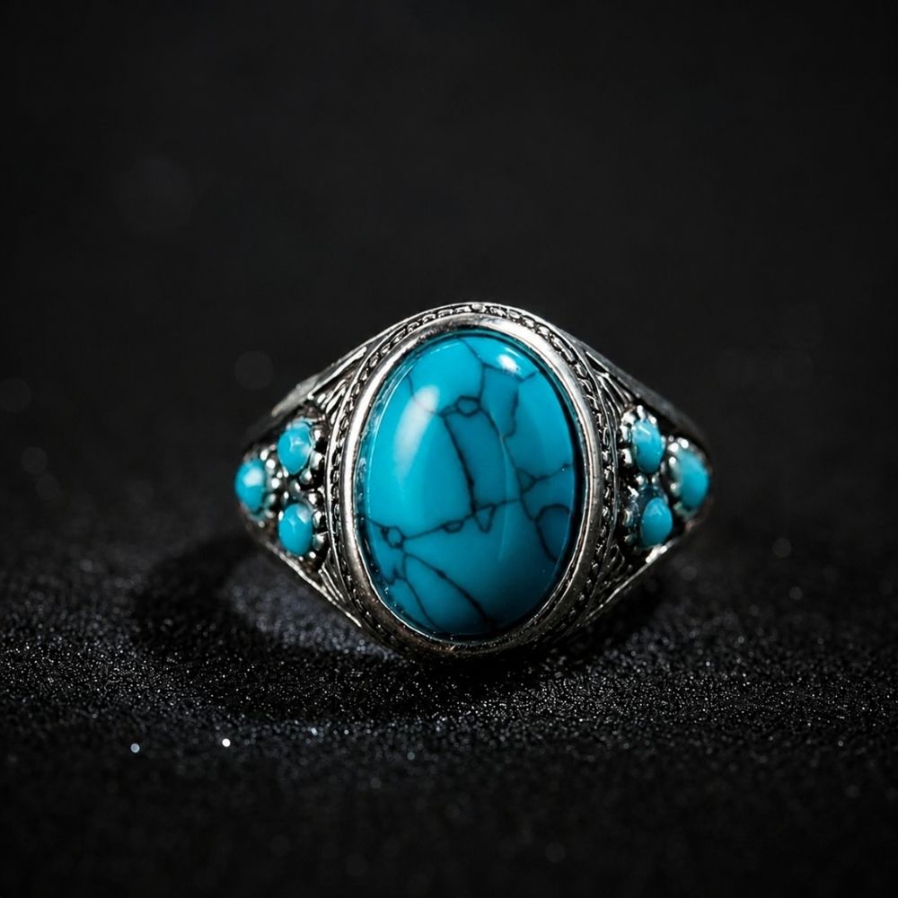 Bague Nomad or blanc pierre bleue