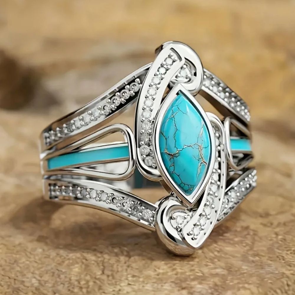 Turquoise Marquis Statement Ring