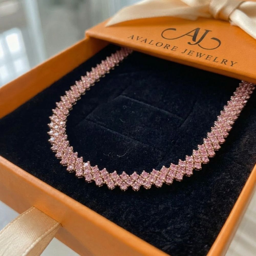 Collier Ligne Rose Braise