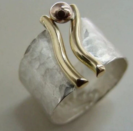 Bague Vintage Plaqué Or et Argent