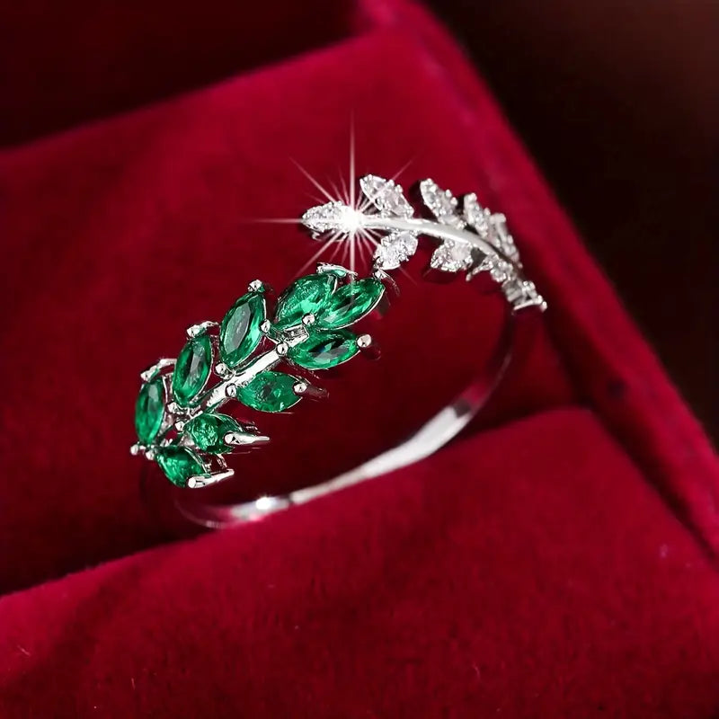 Bague feuille verte d'inspiration antique