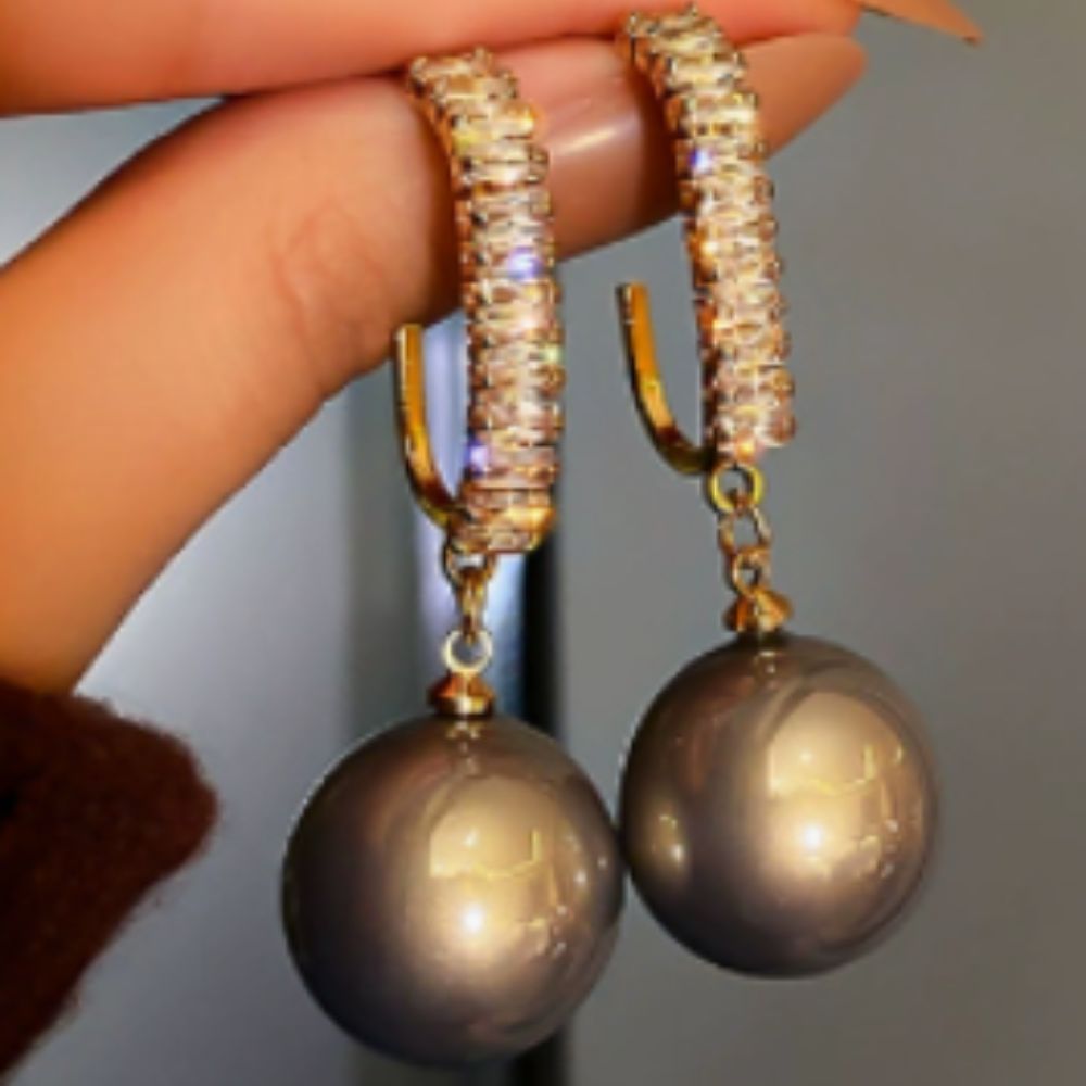 Boucles d'oreilles Black Pearl Zirconia