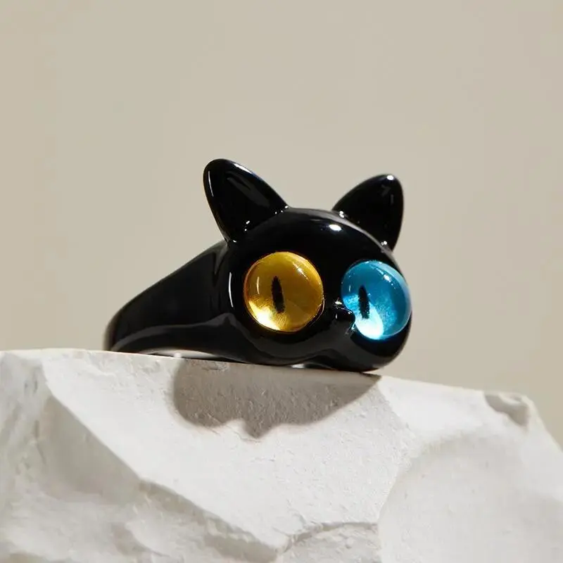 Bague vintage Chat noir