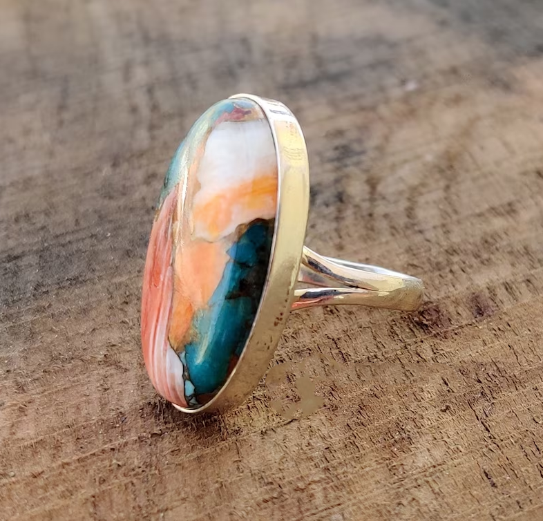 Bague Vintage Colorée Dorée