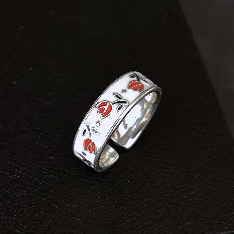 Bague vintage Rose rouge