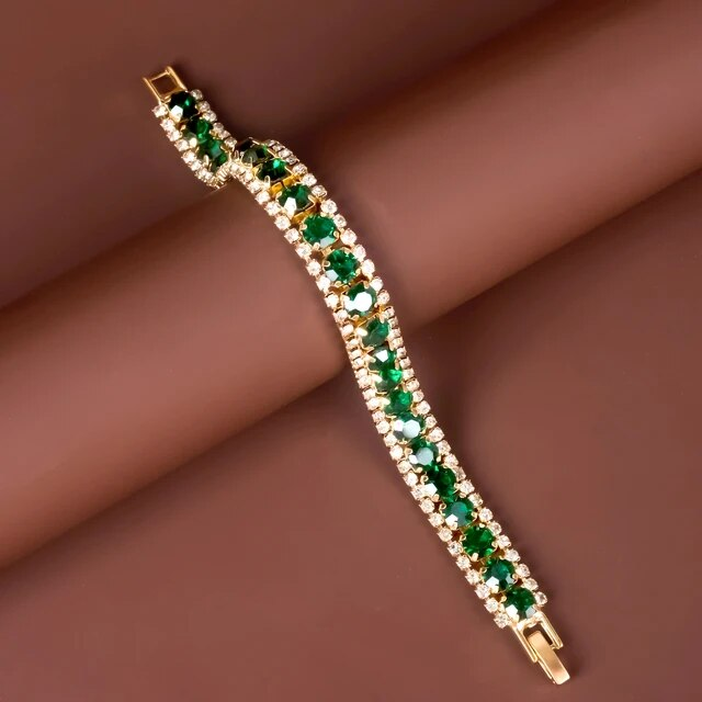Bracelet doré-vert