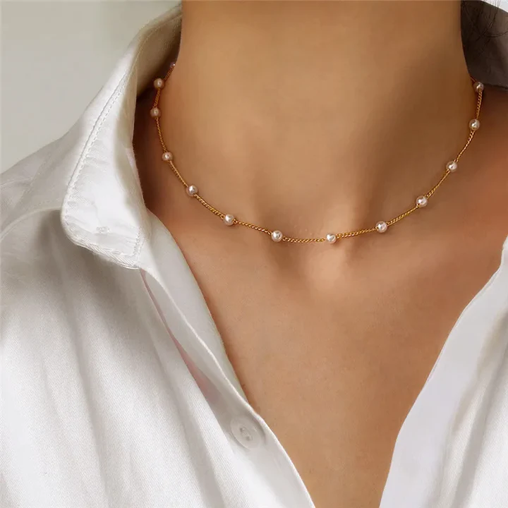 Élégant collier de perles fines