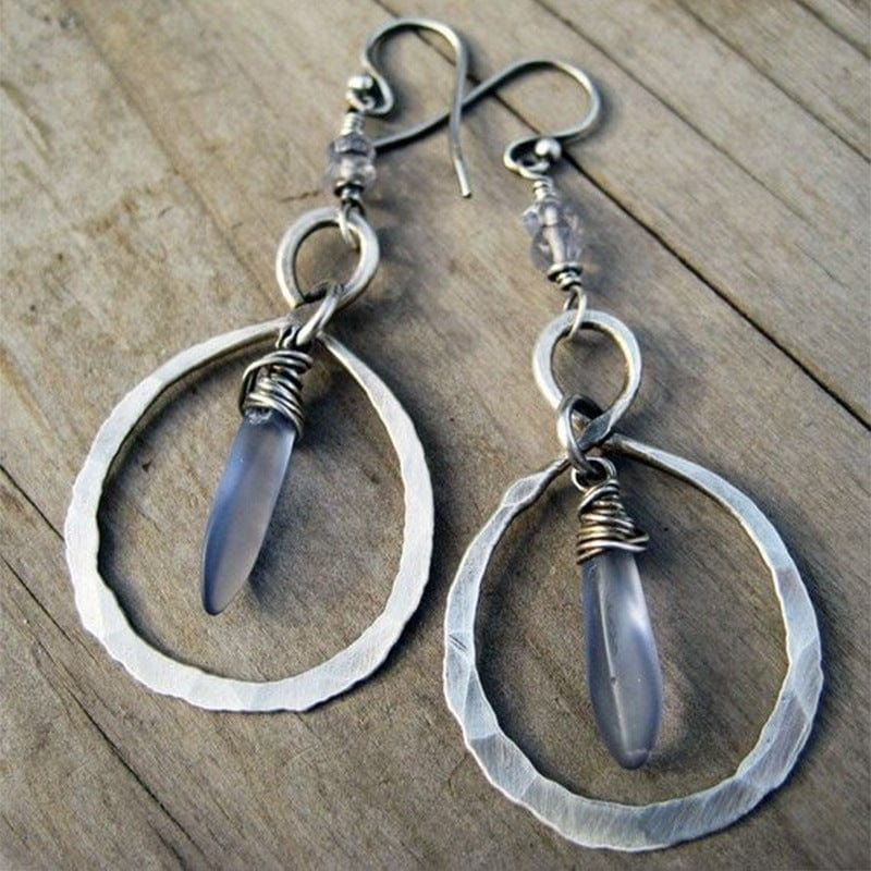 Boucles d'oreilles vintage bleu cristal océan