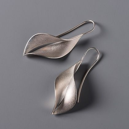Boucles d'oreilles vintage feuille d'argent « Clean »
