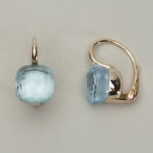 Boucles d'oreilles vintage en oxyde de zirconium incrusté bleu