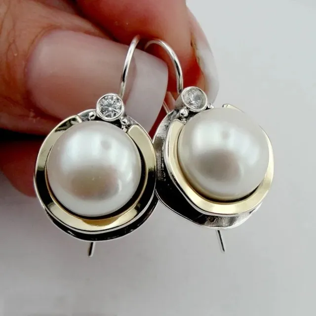 Boucles d'oreilles perles rondes vintage