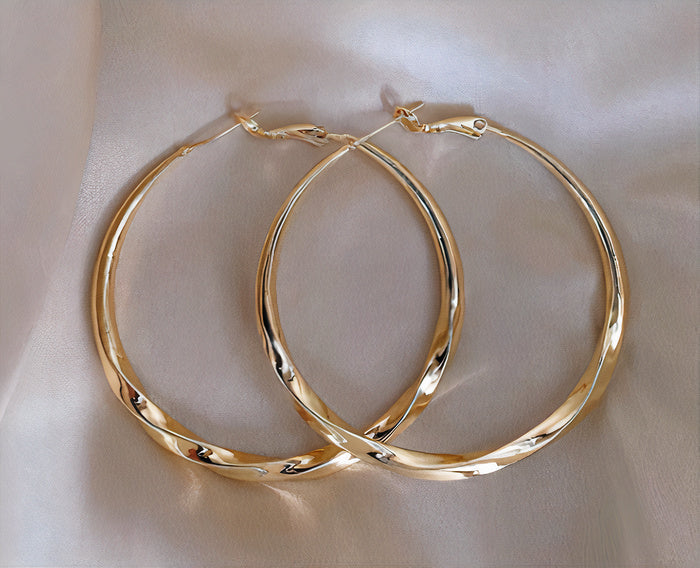 Boucles d'oreilles créoles vintage en or rose