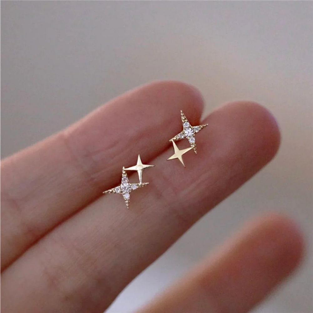 Boucles d'oreilles étoile scintillante