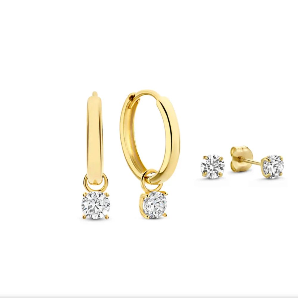 Boucles d'oreilles Larmes de Lune Stone Set