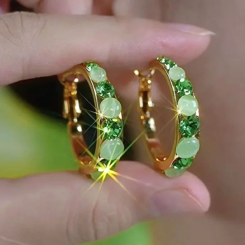 Boucles d'oreilles Diamant Vert
