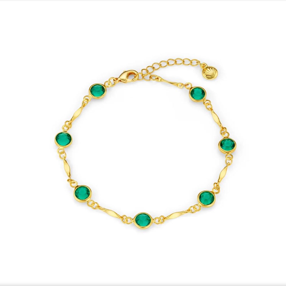 Bracelet chaîne maillons émeraude