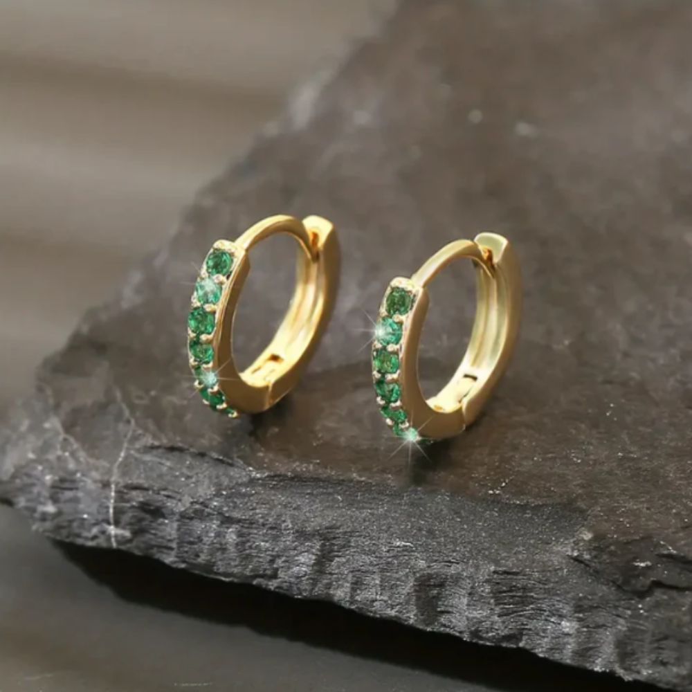 Boucles d'oreilles pendantes dorées d'inspiration marine